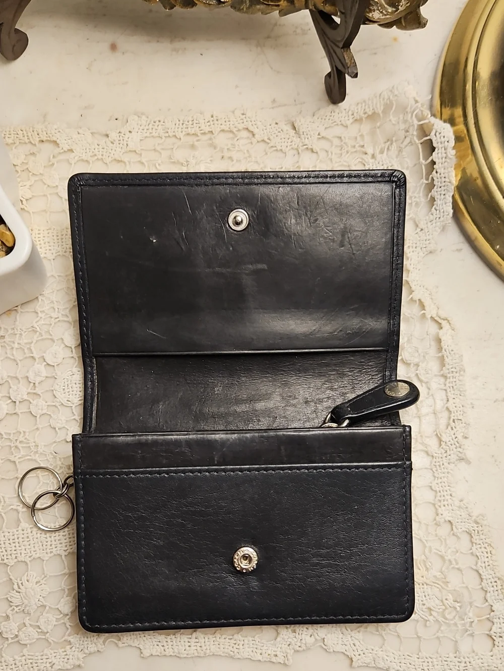 COACH Leather ID/Cards Wallet, Rich Black, UNISEX VTG/EUC